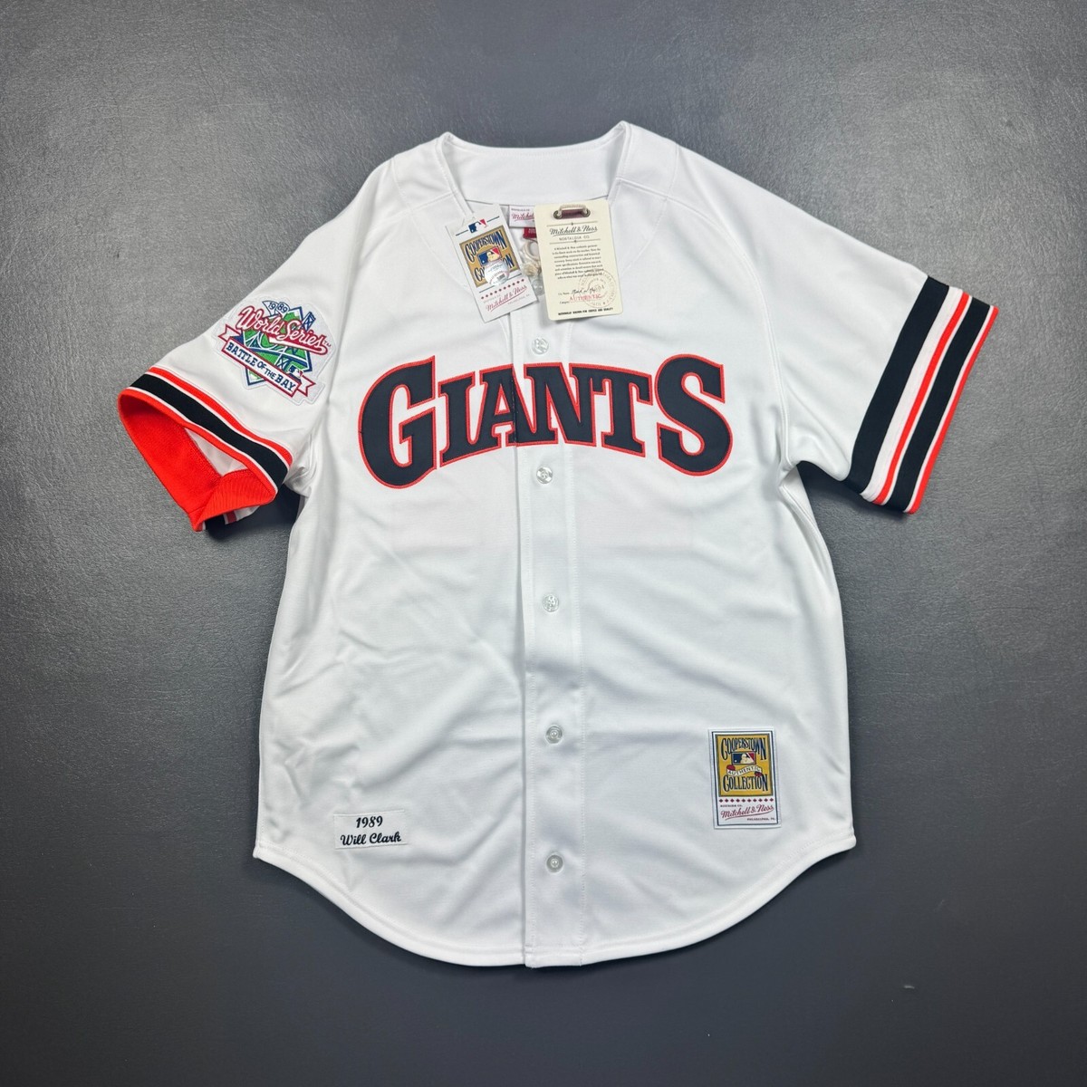 100% Authentic Will Clark Mitchell & Ness 1989 World Series Giants