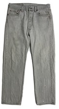 Vintage Levis 501 Button Fly Straight Leg Mens 33x29 Gray Made In USA W 