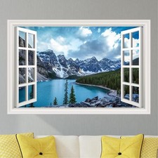 Mountains Lake Scenery Wall Decal Sticker Graphic Art Mural - 4 Sizes 