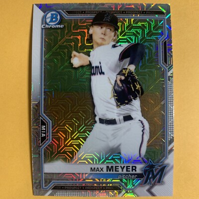 2021 Bowman Chrome Mega Box Max Meyer Mojo Refractor #BCP-66 Miami Marlins