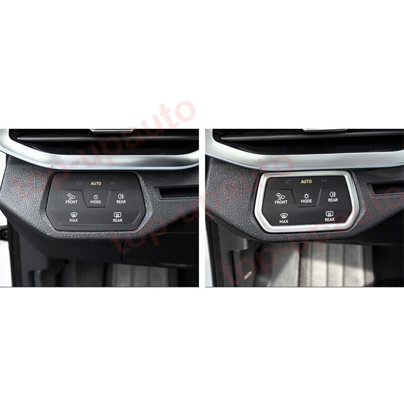 For VW ID.4 2021-2022 Steel silver Headlight control Button Frame trim  cover 1PC