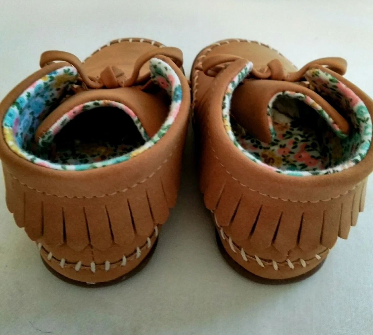 New Carter s Every Step Girl s Khaki Moccasin Shoes Sz 5 12 18M