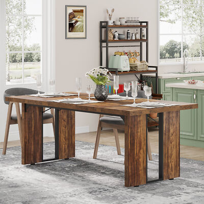 Tribesigns 71 Inch Farmhouse Kitchen Dining Table for 6, Rectangle