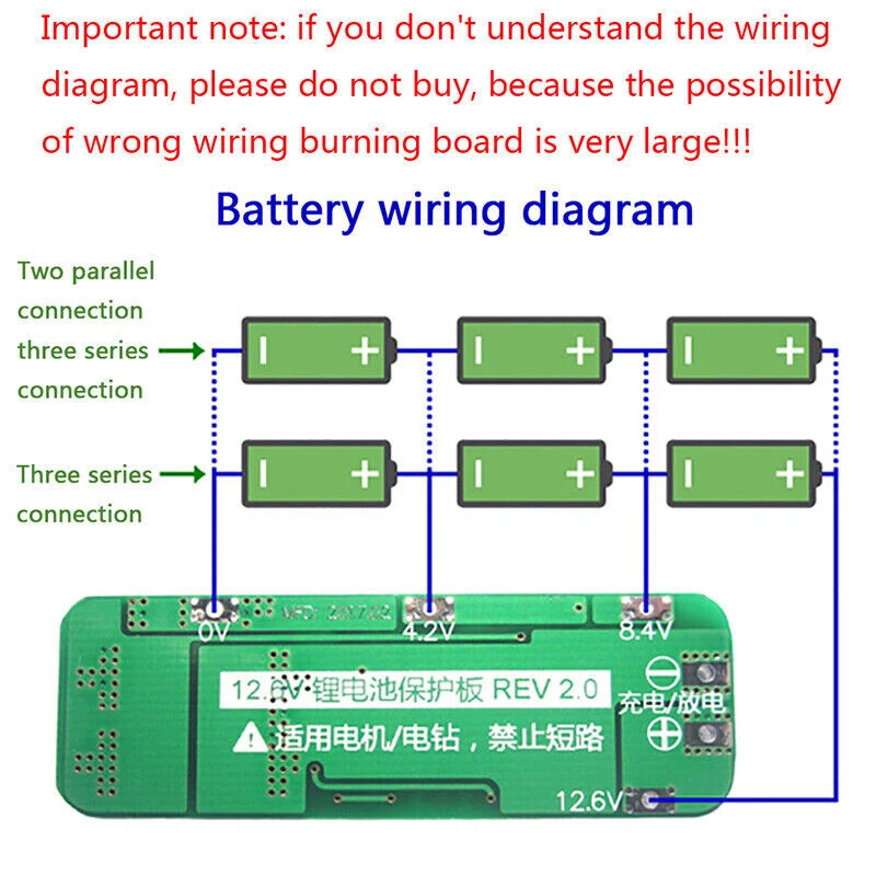 3S 12.6V 20A Li-ion Lithium Battery 18650 Charger PCB BMS Protection Board - Image 4 of 4