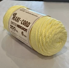 Maxi-Cord Twisted Herculon Polypropylene Cord 200 Yds 6mm High Gloss Yellow