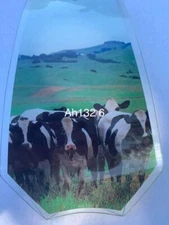 OK LIGHTING TOUCH LAMP REPLACEMENT GLASS 1 Panel Cows In Field Black And White
