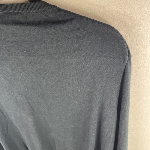 Polo Ralph Lauren Sweater Mens Medium XL Crewneck Long Sleeve Black Pima Cotton - Picture 11 of 13