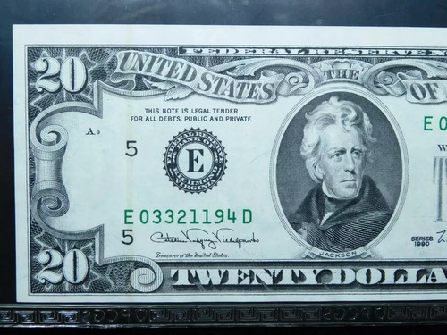 1990 $20 Federal Reserve Note Richmond - Offset Printing Error - PCGS 64 - Picture 5 of 5