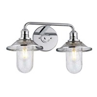 Elstead Rigby Wandleuchte E27 2-Fach Poliertes Chrom Klar IP44