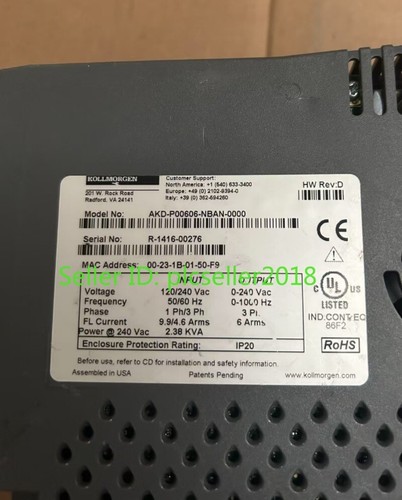1 PC USED Tested KOLLMORGEN AKD-P00606-NBAN-0000 Servo driver DHL or FedEx - Picture 2 of 4