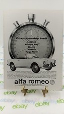 1962 ALFA ROMEO Giulietta Spider line Vintage Print Ad 11 x 8.5