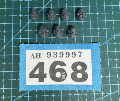 7 Space Marine Hellblaster Köpfe Helme 40k Bits Horus Häresie Sergeant Captain