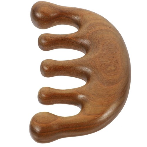 Massage Comb Gua Sha Tool Wooden Scalp Gold Sandalwood Combs - Picture 3 of 13