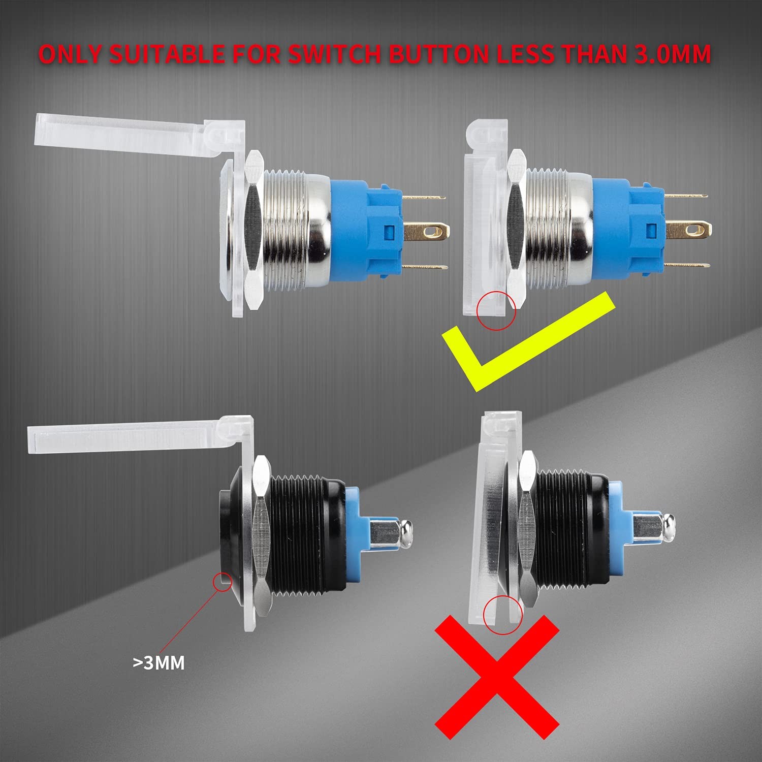 DaierTek 16mm Dustproof Safety Push Button Cap Cover Guard Plastic 16MM 