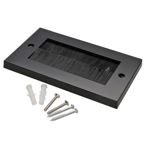 BRUSH Faceplate Cable Exit/Entry/Wall Single/Double Gang Black/White/1 or 2 Gang - Afbeelding 31 van 32