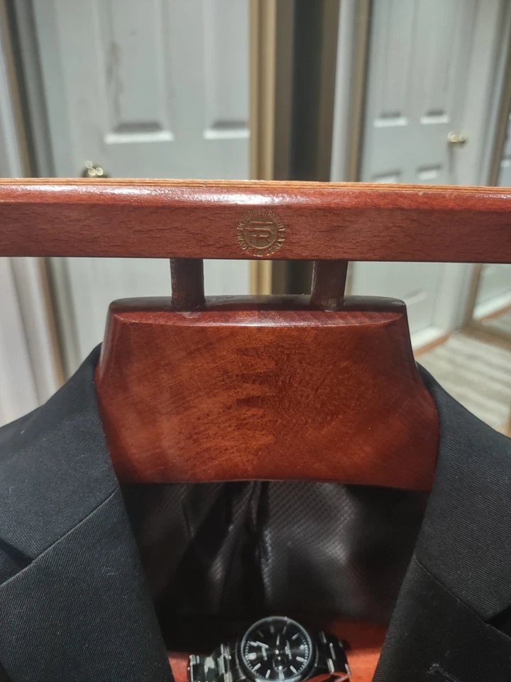 复古 Fratelli Reguitti 木制代客服装和鞋架 20 世纪 60 年代 — 第 3/4 张图片