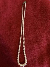 Vintage White Pearl Necklace with Gold Clasp ...