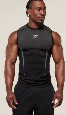 Size Large - GymShark Onyx 5.0 Tank - Black / Light Grey - Brand