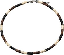 Puka Shell Necklace for Men Surfer Seashell Coffee  white  black