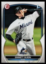 EMMETT OLSON 2023 BOWMAN DRAFT RC MIAMI MARLINS #BD-10 1ST BOWMAN