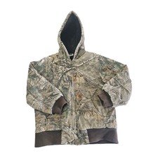 Carhartt Youth Size Medium 10-12 Canvas Hooded Camo Jacket Heavy Work Wear