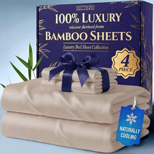 100 Bamboo Viscose Sheet Set, Ultra Soft Natural Cooling Luxury Deep Pocket Bed