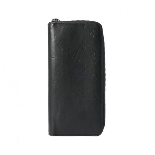 LOUIS VUITTON Zippy Wallet Vertical M62902 Monogram shadow leather Noir Wome...