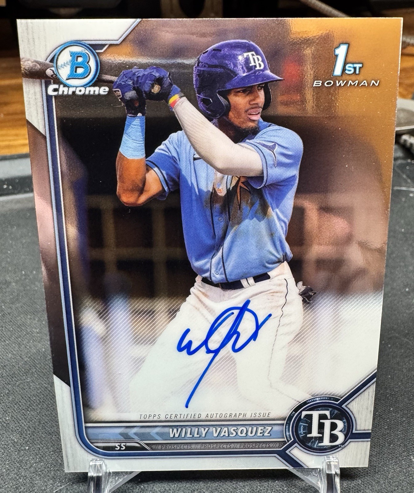 Willy Vasquez 2022 Bowman Chrome 1st Prospect Auto #CPA-WVZ Tampa Bay Rays