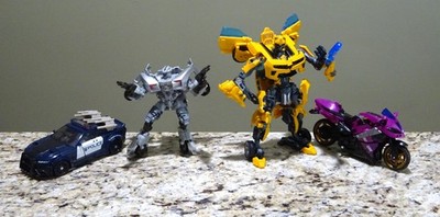 Transformers Movie Deluxe Set Sideswipe, Bumblebee, Barricade, Arcee