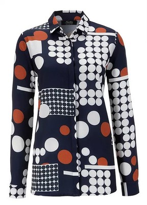 Bluse Punkte Print Bluse von Aniston Selected - Größe 8 - Neu ohne Etikett - UVP 42£