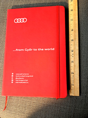 Audi  Hungaria - Red - Ruled Blank Note Book - 8 1/4'' x 5 3/4'' - NEW