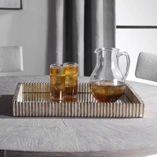 Uttermost Talmage Silver Leaf Rectangular Decorative Tray - Picture 1 of 5
