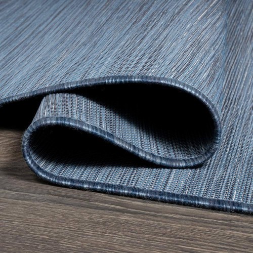 Ethan Modern Flatweave Blue 8 ft. x 10 ft. Solid Indoor/Outdoor Area Rug - Picture 12 of 12