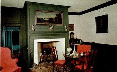 Parlor, Brush-Everard House, Williamsburg, Virginia, Palace Green, Postcard