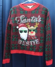 No Boundaries size S 3-5 Santa's Bestie Ugly Sweater