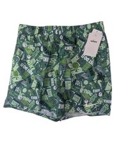 Nike Men's Size Large 5" Lined Swim Volley Shorts Green/Logos NESSD524 NWT