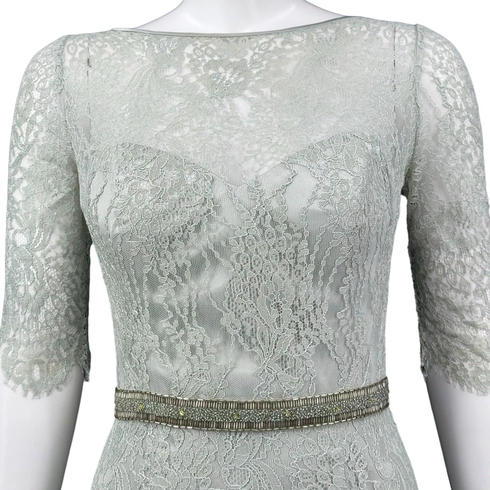 Vestido Theia Mujer 6 Verde Encaje Maxi Cuentas Lentejuelas Formal Vestido Boda Hada HOCO Foto 2 de 4