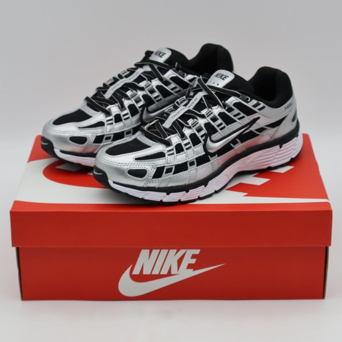 BV1021-013 Nike P-6000 Metallic Silver Black White Metallic Silver 