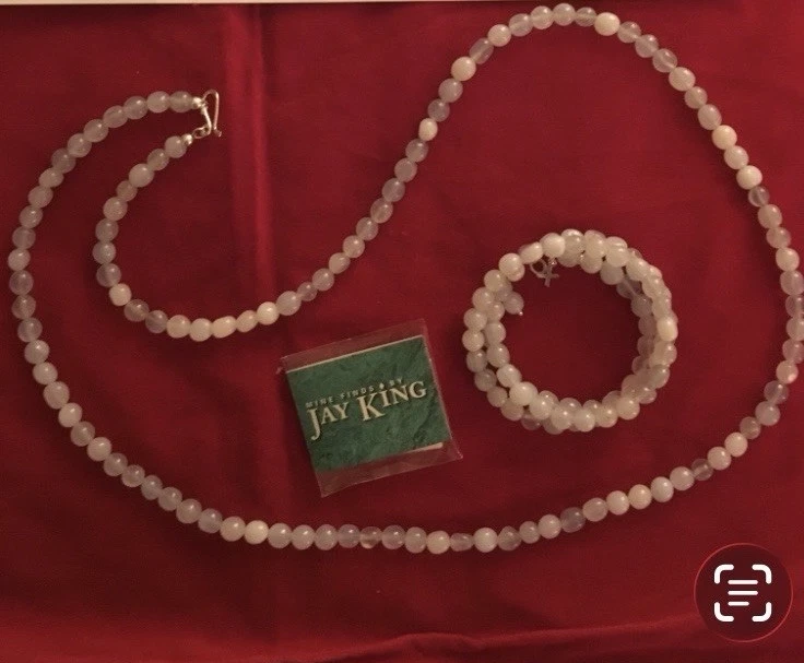 Juego de collar/pulsera de cristal de cuarzo ágata de encaje azul de Jay King. 💖 Foto 4 de 4