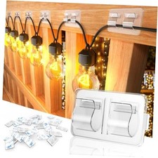 Hooks for Outdoor String Lights Clips: 25Pcs Heavy Duty Cable Clips