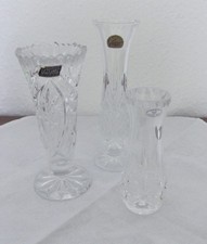 Bleikristall , 3 Vasen, Cristal d Argues, Violetta, Crystal Bela