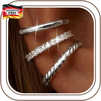 Ear Cuff Damen 3Er Set Gold Silber Clip Ohrringe Helix Knorpel Fake Piercing