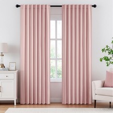 Light Pink Blackout Curtains Nursery Bedroom 84 Inches Long 2 Panels, Baby Pi...