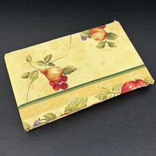 TerriSol Tablecloth Country Orchard Fruit Cotton Pale Gold 60x104 OB Vintage NOS