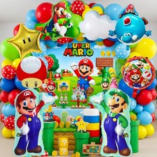 92 Pcs Super Mario Garland Kit Balloons Super Mario Birthday Party Decoration