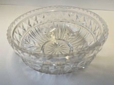 Glass Fruitbowl With Starbust Pattern Vintage Decorative Bowl