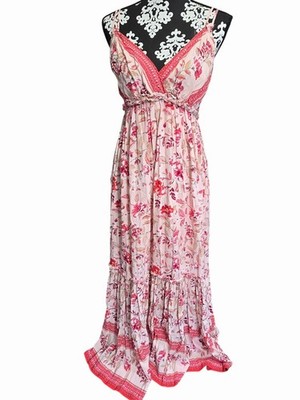 Blue Rain Floral Pink Spaghetti Strap Maxi Dress Size M Lined Boho Romantic | eBay Blue Rain Floral Pink Spaghetti Strap Maxi Dress Size M Lined Boho Romantic | eBay