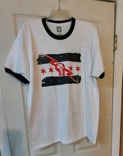 T-shirt maglietta grafica WWE Athletics CM Punk doppia faccia migliore del mondo Lg nuova