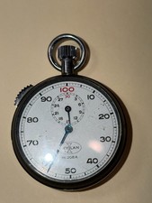 Vintage Meylan No 208 Stopwatch 51mm Silver Tone Swiss Made Manual Works