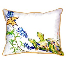 Betsy Drake Turtles  ButterFly Large Indoor Outdoor Pillow 16x20
